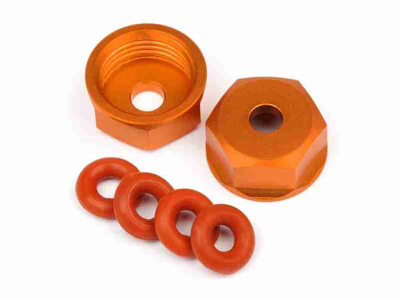 108071_108071_01p_800_600 HPI 108071 Aluminum Bottom Shock Cap (Orange/2Pcs)