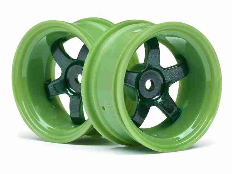 111100_111100_01p_800_600 HPI 111100 Work Meister S1 Wheel Green (9mm Offset/2Pcs)