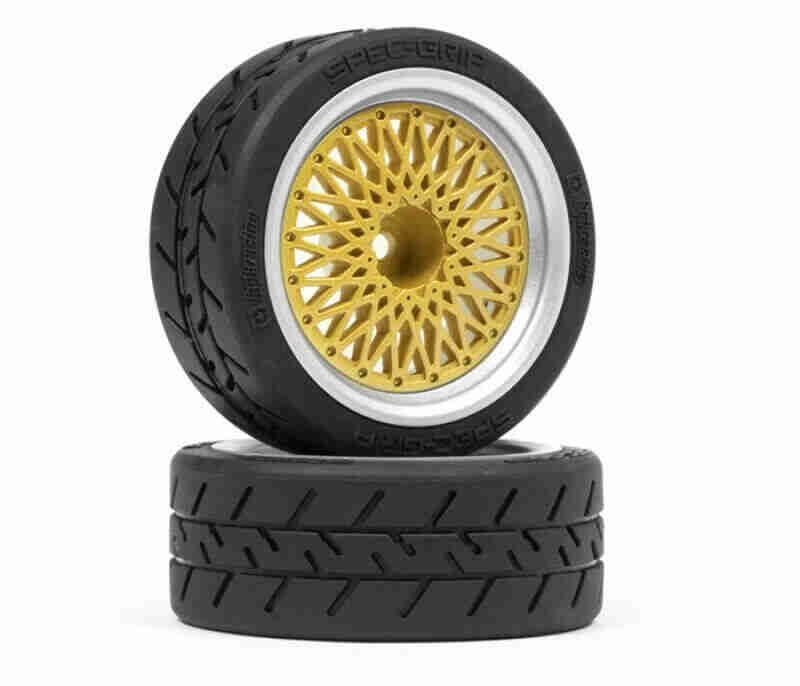 HPI-Racing-120266-BBS-RS-Wheels-Silver-Gold-26mm-6mm-Offset HPI 120266 BBS RS Wheels Silver/Gold 26mm