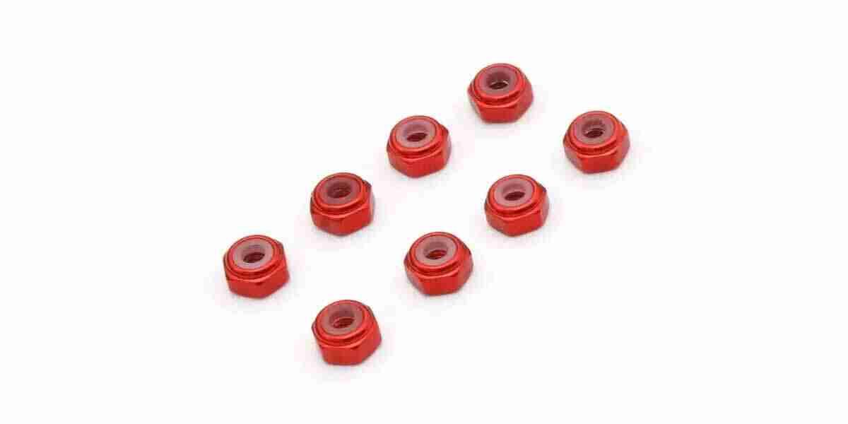 K.MZW128R Kyosho Mini-Z M2 Nyloc Alu Wheel Nut (8) Red