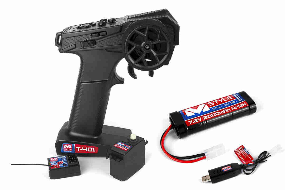 MStyle-Radiosaet-T401-Med-Servo-Batteri-Og-Oplader MStyle Radiosæt T401 Med Servo, Batteri Og Oplader