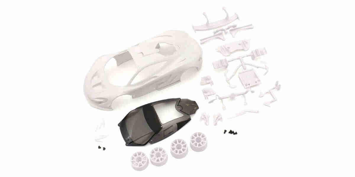 Mini-Z Bodyshell McLaren P1 GTR + 2WD Rims (White Body) K.MZN190 Mini-Z Bodyshell McLaren P1 GTR + 2WD Rims (White Body)