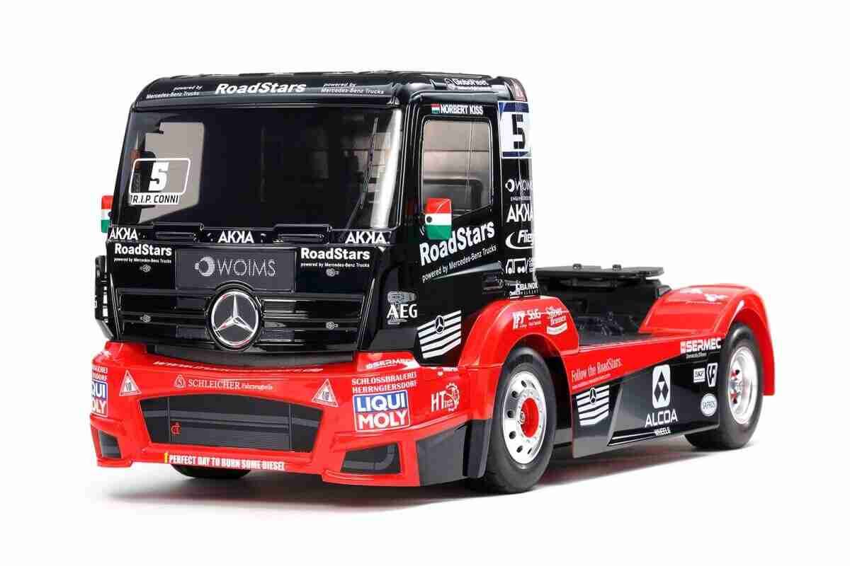 Tamiya-58683-Mercedes-Benz-Race-Truck-Actros-MP4-Byggesaet Tamiya 58683 Mercedes Benz Race Truck Actros MP4 Fjernstyret bil