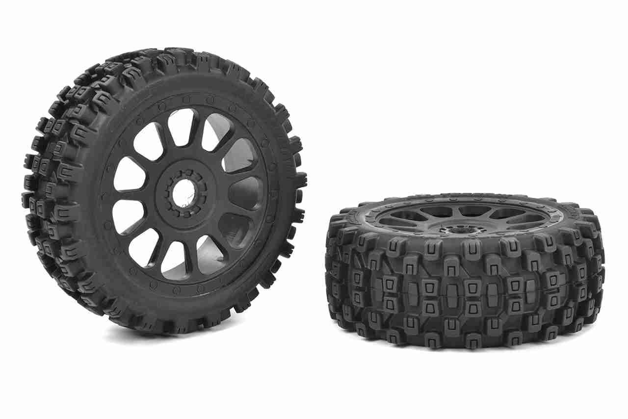Team Corally 1/8 Buggy Tires Scorpion XTB Glued on Black Rims 1 Pair Team Corally 1/8 Buggy Tires Scorpion XTB Glued on Black Rims 1 Pair