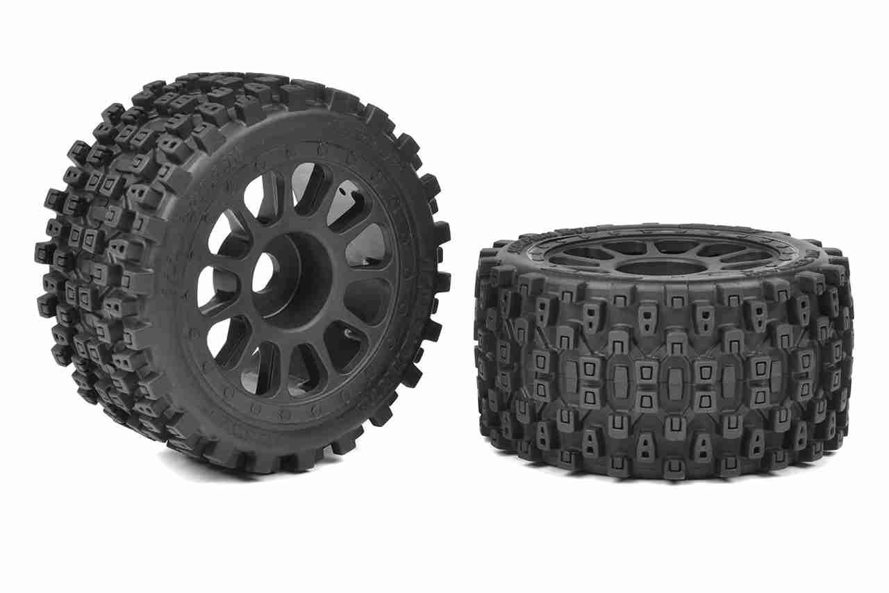 Team Corally 1/8 Buggy Tires Scorpion XTB Rear Wide Glued on Black Rims Off-Set 2WD 1 Pair Team Corally 1/8 Buggy Tires Scorpion XTB Rear Wide Glued on Black Rims Off-Set 2WD 1 Pair