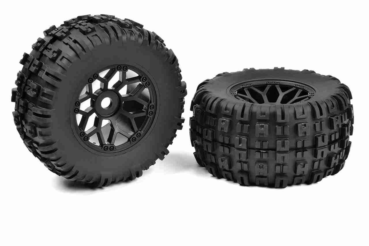 Team Corally 1/8 MT Tires Mud Claws Glued on BBS Rims Black 1 Pair Team Corally 1/8 MT Tires Mud Claws Glued on BBS Rims Black 1 Pair