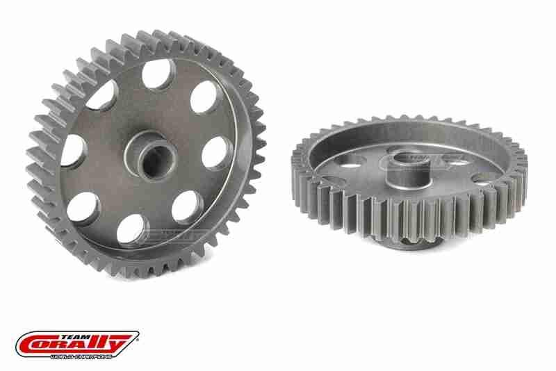 Team Corally 48 DP Pinion Short Hard Anodised AL7075 44 Teeth Shaft Dia. 3.17mm Team Corally 48 DP Pinion Short Hard Anodised AL7075 44 Teeth Shaft Dia. 3.17mm