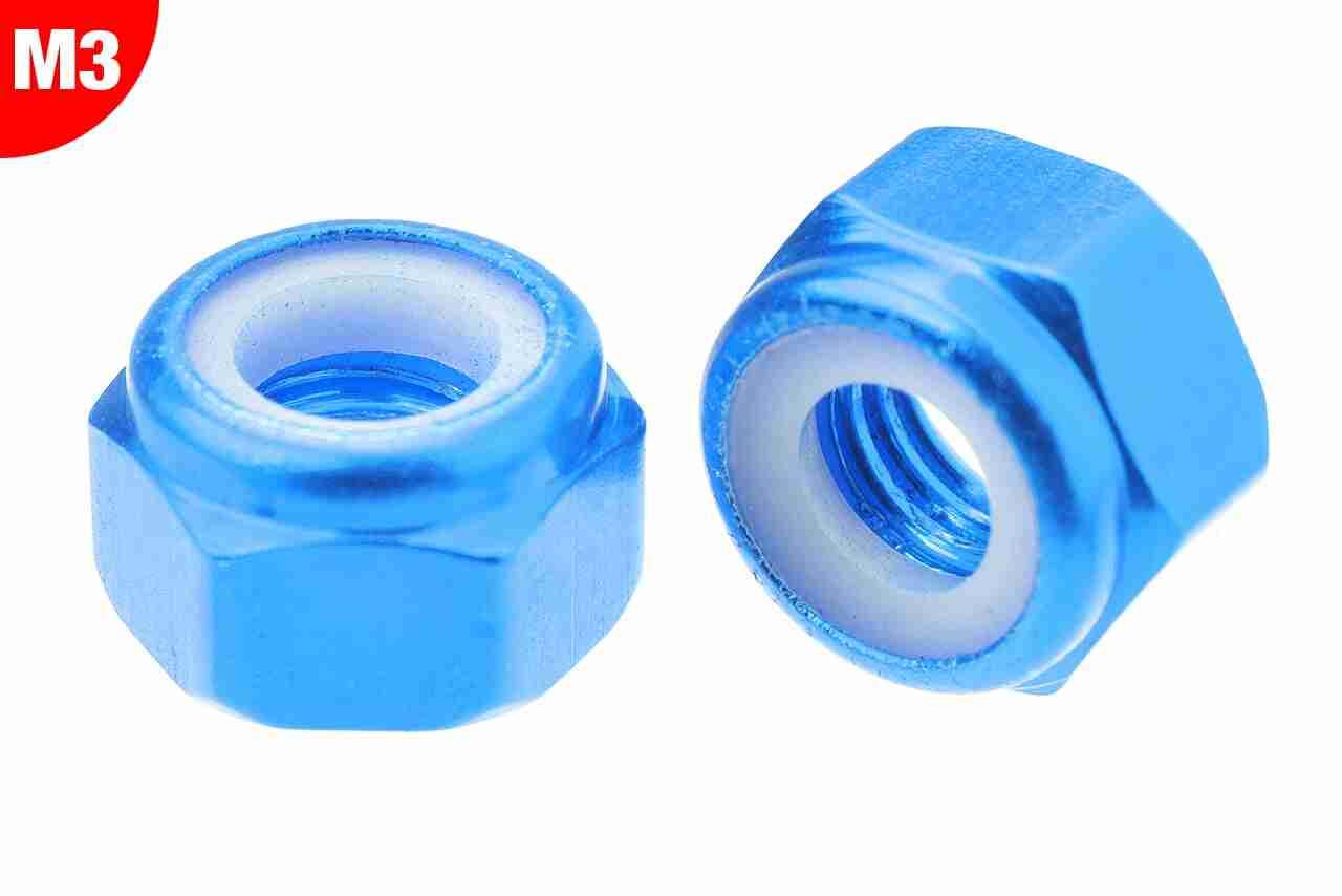 Team Corally Aluminium Nylstop Nut M3 Blue 10 pcs Team Corally Aluminium Nylstop Nut M3 Blue 10 pcs