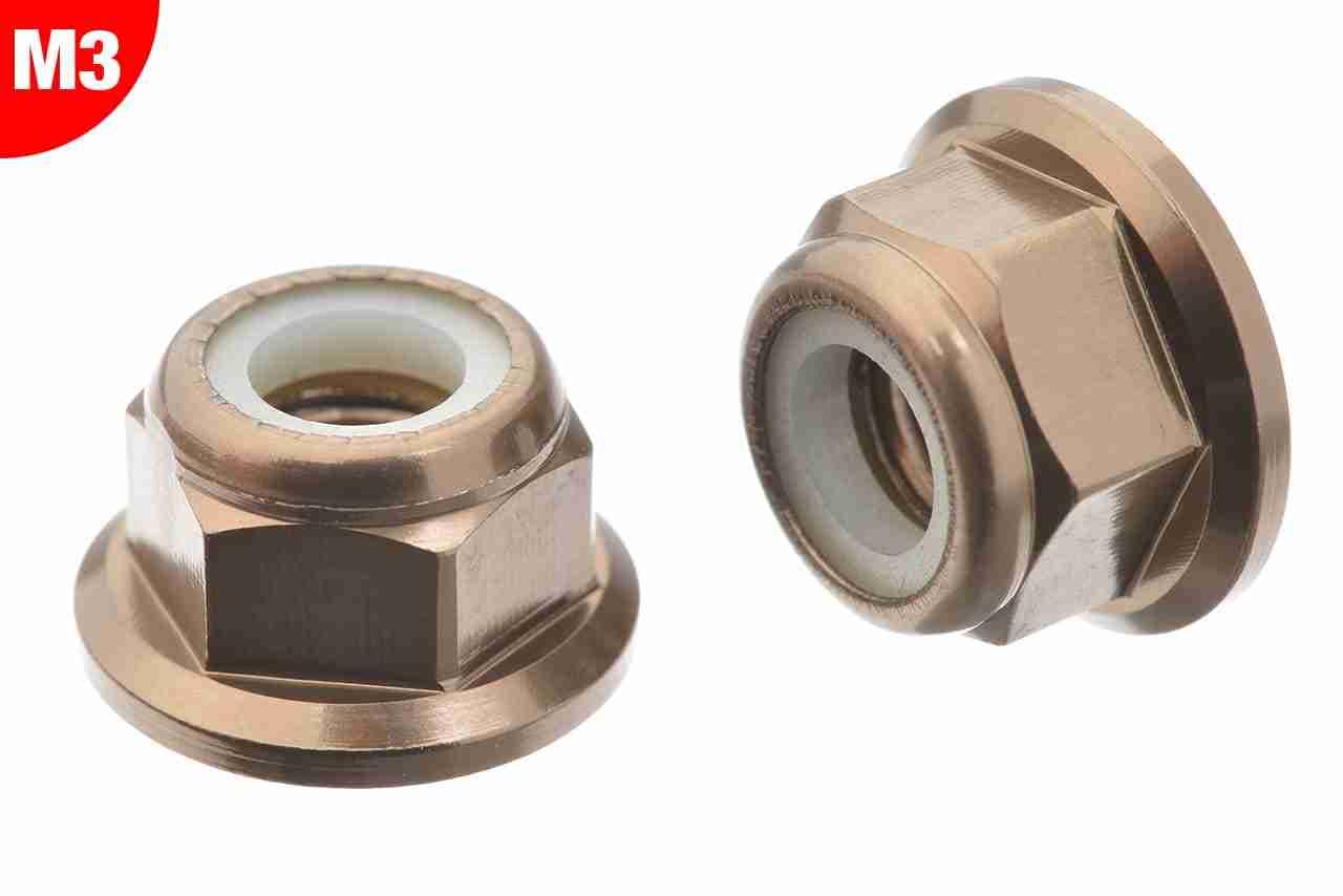 Team Corally Aluminium Nylstop Nut M3 Flanged Gun Metal 10 pcs Team Corally Aluminium Nylstop Nut M3 Flanged Gun Metal 10 pcs