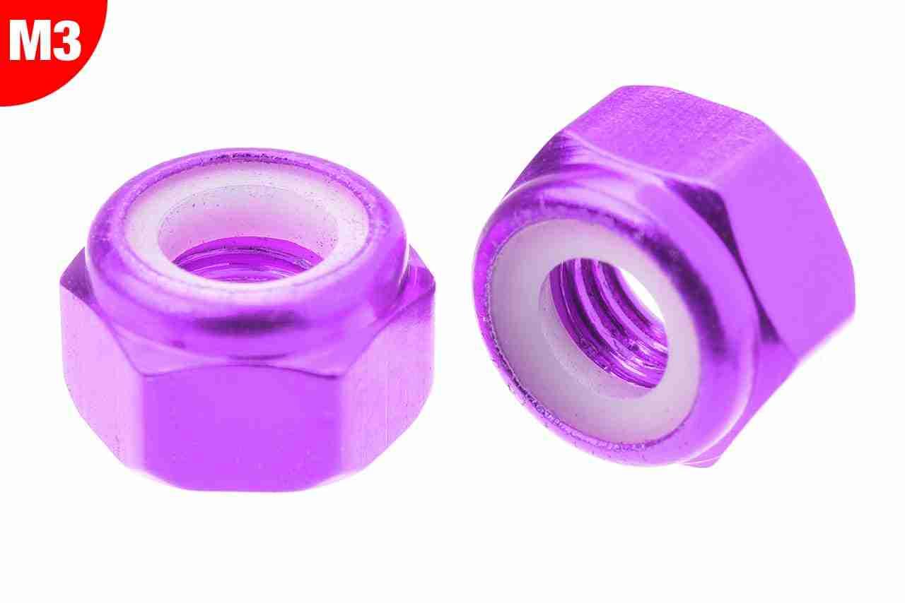 Team Corally Aluminium Nylstop Nut M3 Purple 10 pcs Team Corally Aluminium Nylstop Nut M3 Purple 10 pcs