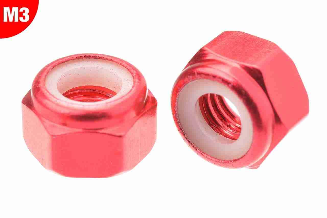 Team Corally Aluminium Nylstop Nut M3 Red 10 pcs Team Corally Aluminium Nylstop Nut M3 Red 10 pcs