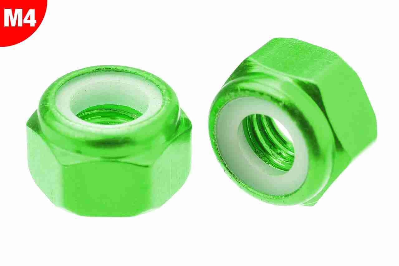 Team Corally Aluminium Nylstop Nut M4 Green 10 pcs Team Corally Aluminium Nylstop Nut M4 Green 10 pcs