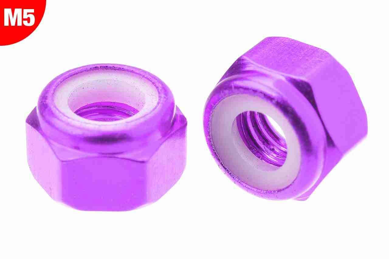 Team Corally Aluminium Nylstop Nut M5 Purple 10 pcs Team Corally Aluminium Nylstop Nut M5 Purple 10 pcs