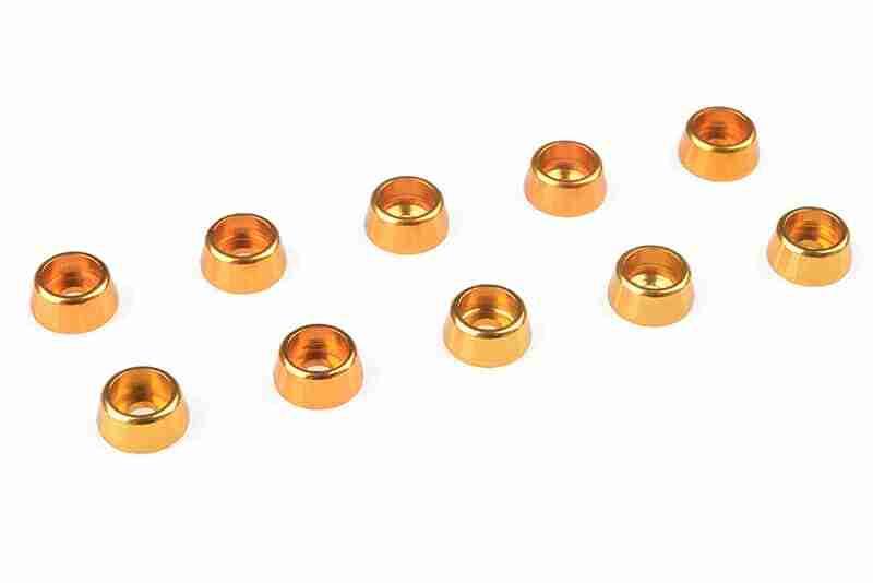 Team Corally Aluminium Washer for M2.5 Socket Head Screws OD=7mm Gold 10 pcs Team Corally Aluminium Washer for M2.5 Socket Head Screws OD=7mm Gold 10 pcs