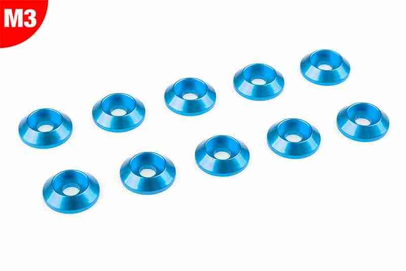 Team Corally Aluminium Washer for M3 Button Head Screws OD=10mm Blue 10 pcs Team Corally Aluminium Washer for M3 Button Head Screws OD=10mm Blue 10 pcs