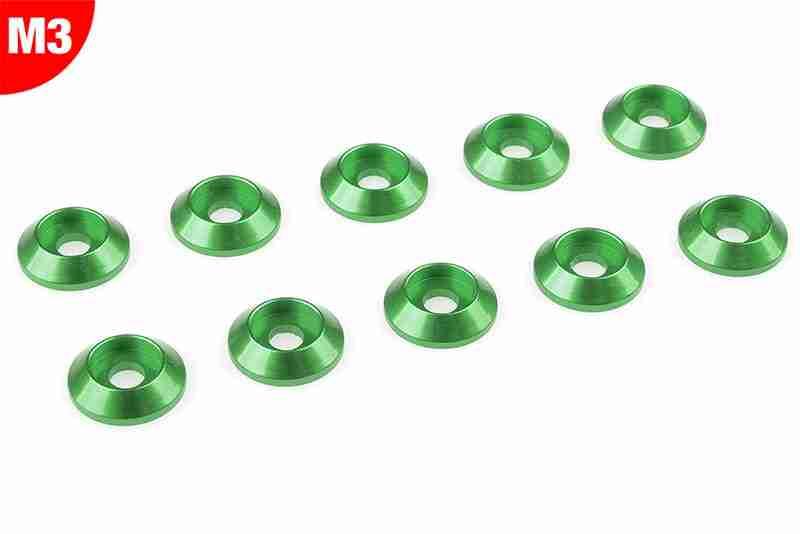 Team Corally Aluminium Washer for M3 Button Head Screws OD=10mm Green 10 pcs Team Corally Aluminium Washer for M3 Button Head Screws OD=10mm Green 10 pcs