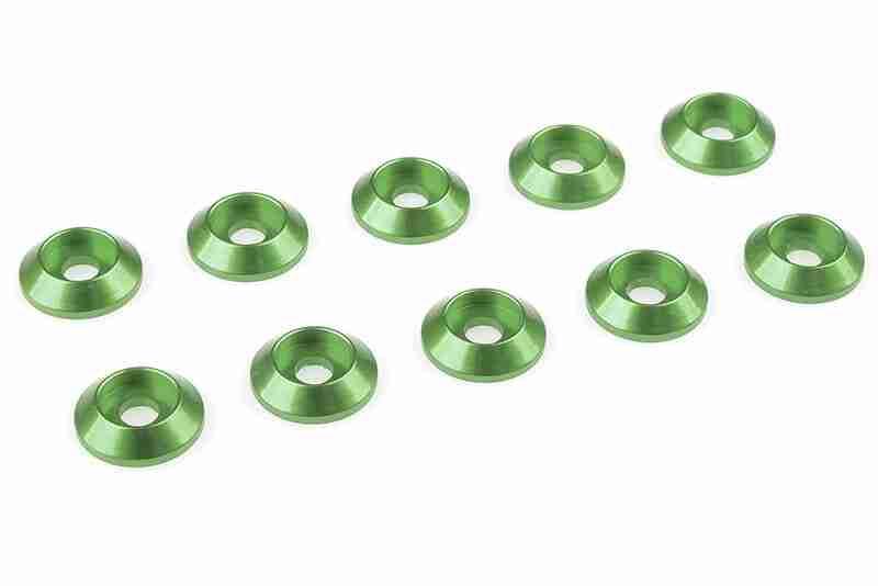 Team Corally Aluminium Washer for M3 Button Head Screws OD=10mm Green 10 pcs Team Corally Aluminium Washer for M3 Button Head Screws OD=10mm Green 10 pcs