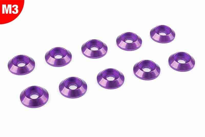 Team Corally Aluminium Washer for M3 Button Head Screws OD=10mm Purple 10 pcs Team Corally Aluminium Washer for M3 Button Head Screws OD=10mm Purple 10 pcs