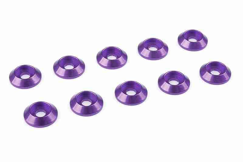 Team Corally Aluminium Washer for M3 Button Head Screws OD=10mm Purple 10 pcs Team Corally Aluminium Washer for M3 Button Head Screws OD=10mm Purple 10 pcs