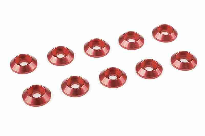 Team Corally Aluminium Washer for M3 Button Head Screws OD=10mm Red 10 pcs Team Corally Aluminium Washer for M3 Button Head Screws OD=10mm Red 10 pcs