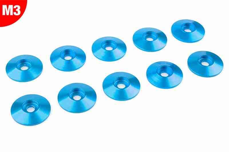 Team Corally Aluminium Washer for M3 Button Head Screws OD=15mm Blue 10 pcs Team Corally Aluminium Washer for M3 Button Head Screws OD=15mm Blue 10 pcs
