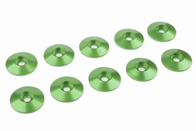 Team Corally Aluminium Washer for M3 Button Head Screws OD=15mm Green 10 pcs Team Corally Aluminium Washer for M3 Button Head Screws OD=15mm Green 10 pcs