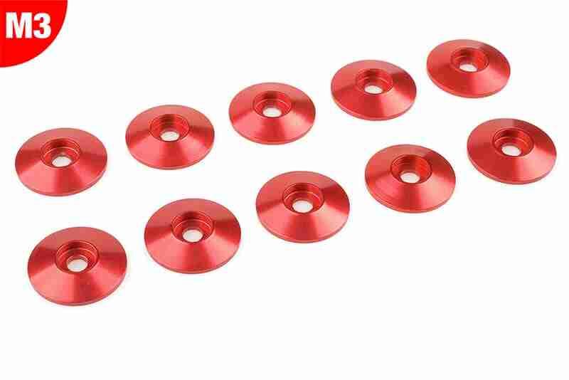 Team Corally Aluminium Washer for M3 Button Head Screws OD=15mm Red 10 pcs Team Corally Aluminium Washer for M3 Button Head Screws OD=15mm Red 10 pcs