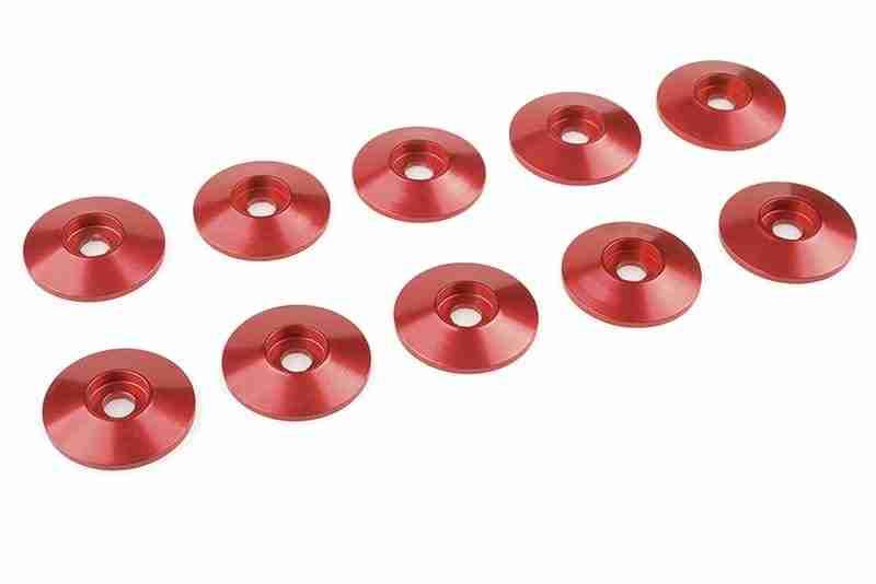 Team Corally Aluminium Washer for M3 Button Head Screws OD=15mm Red 10 pcs Team Corally Aluminium Washer for M3 Button Head Screws OD=15mm Red 10 pcs