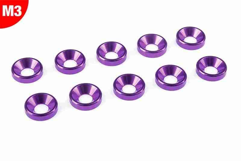 Team Corally Aluminium Washer for M3 Flat Head Screws OD=8mm Purple 10 pcs Team Corally Aluminium Washer for M3 Flat Head Screws OD=8mm Purple 10 pcs