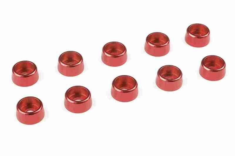 Team Corally Aluminium Washer for M3 Socket Head Screws OD=8mm Red 10 pcs Team Corally Aluminium Washer for M3 Socket Head Screws OD=8mm Red 10 pcs