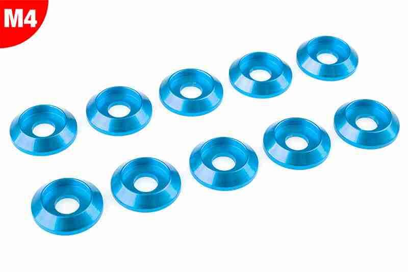 Team Corally Aluminium Washer for M4 Button Head Screws OD=12mm Blue 10 pcs Team Corally Aluminium Washer for M4 Button Head Screws OD=12mm Blue 10 pcs