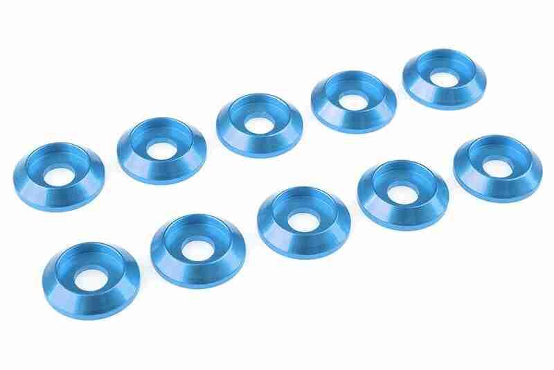 Team Corally Aluminium Washer for M4 Button Head Screws OD=12mm Blue 10 pcs Team Corally Aluminium Washer for M4 Button Head Screws OD=12mm Blue 10 pcs