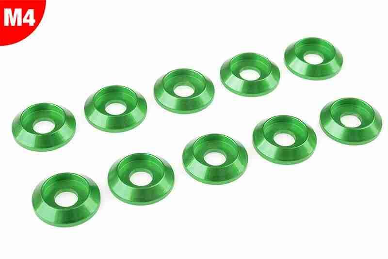 Team Corally Aluminium Washer for M4 Button Head Screws OD=12mm Green 10 pcs Team Corally Aluminium Washer for M4 Button Head Screws OD=12mm Green 10 pcs