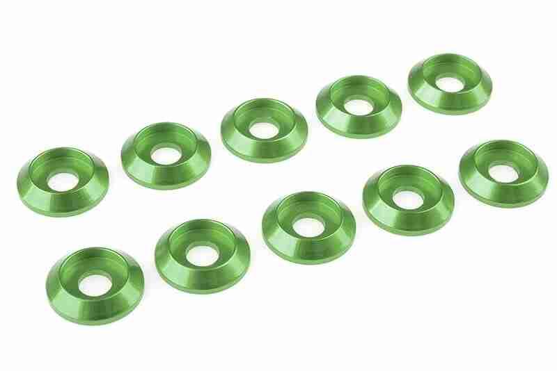 Team Corally Aluminium Washer for M4 Button Head Screws OD=12mm Green 10 pcs Team Corally Aluminium Washer for M4 Button Head Screws OD=12mm Green 10 pcs