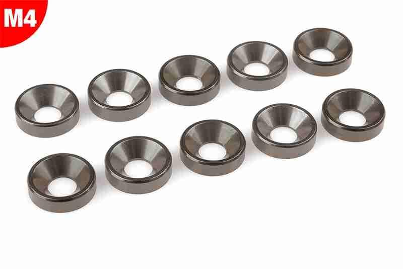 Team Corally Aluminium Washer for M4 Flat Head Screws OD=10mm Gun Metal 10 pcs Team Corally Aluminium Washer for M4 Flat Head Screws OD=10mm Gun Metal 10 pcs