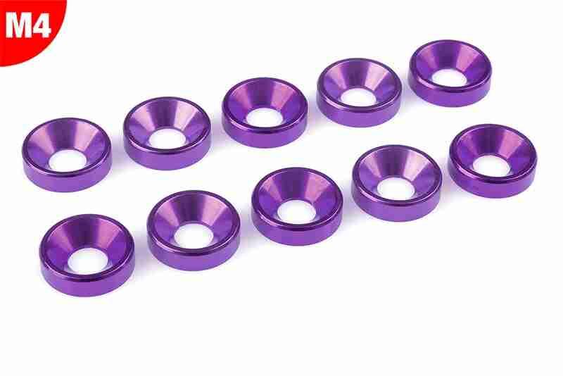 Team Corally Aluminium Washer for M4 Flat Head Screws OD=10mm Purple 10 pcs Team Corally Aluminium Washer for M4 Flat Head Screws OD=10mm Purple 10 pcs