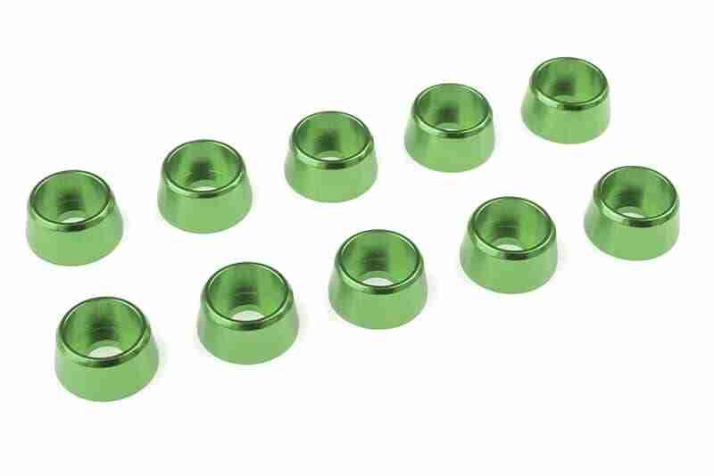 Team Corally Aluminium Washer for M4 Socket Head Screws OD=10mm Green 10 pcs Team Corally Aluminium Washer for M4 Socket Head Screws OD=10mm Green 10 pcs