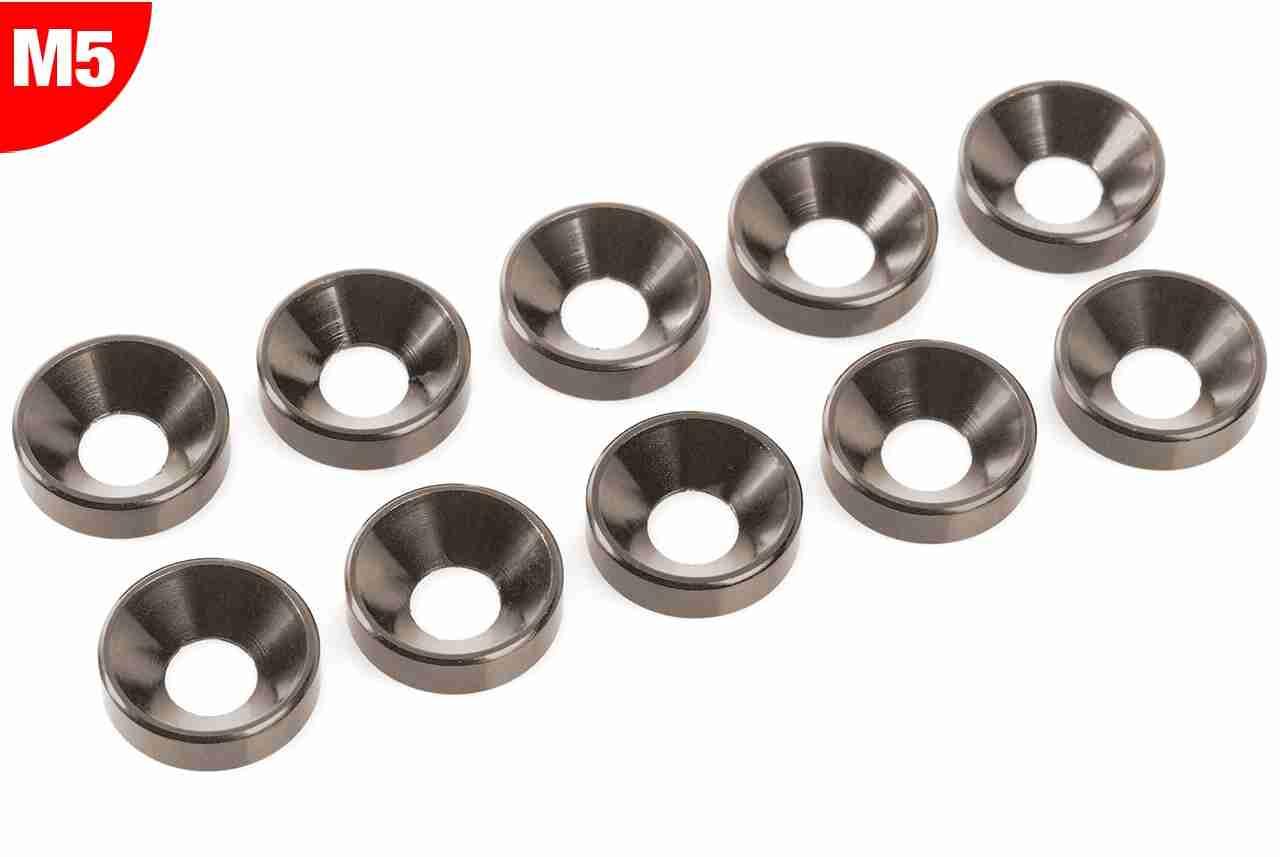 Team Corally Aluminium Washer for M5 Flat Head Screws OD=12mm Gun Metal 10 pcs Team Corally Aluminium Washer for M5 Flat Head Screws OD=12mm Gun Metal 10 pcs
