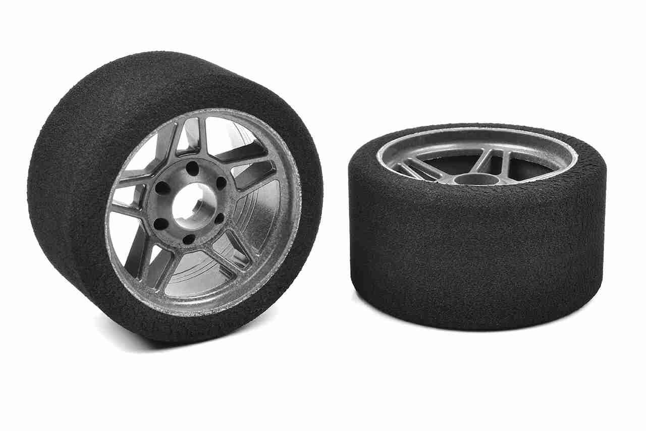 Team Corally Attack foam tires 1/8 Circuit 35 shore Front 69mm Carbon rims 2 pcs Team Corally Attack foam tires 1/8 Circuit 35 shore Front 69mm Carbon rims 2 pcs