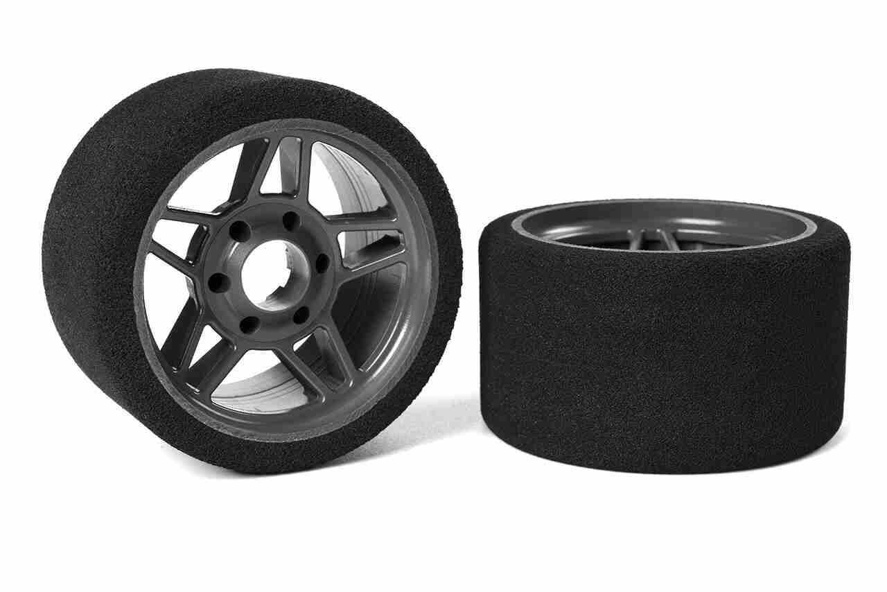 Team Corally Attack foam tires 1/8 SSX-8 32 shore Front 65mm Carbon Flex Rims 2 pcs Team Corally Attack foam tires 1/8 SSX-8 32 shore Front 65mm Carbon Flex Rims 2 pcs