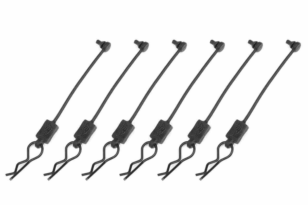 Team Corally Body Clip Retainer w/ Body clip Black 6 Pcs Team Corally Body Clip Retainer w/ Body clip Black 6 Pcs
