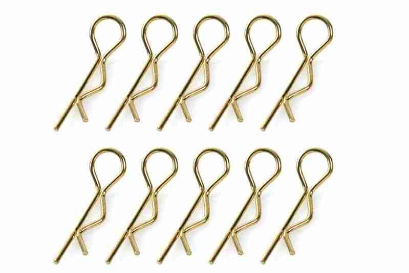 Team Corally Body Clips 45° Bent Large Gold 10 pcs Team Corally Body Clips 45° Bent Large Gold 10 pcs