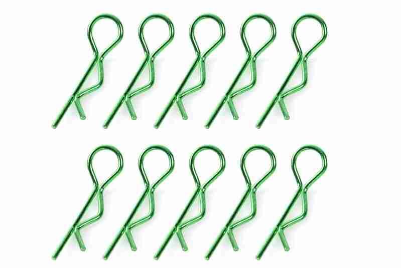 Team Corally Body Clips 45° Bent Large Green 10 pcs Team Corally Body Clips 45° Bent Large Green 10 pcs