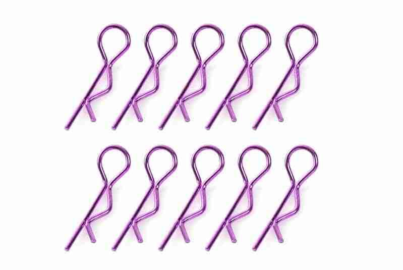 Team Corally Body Clips 45° Bent Medium Purple 10 pcs Team Corally Body Clips 45° Bent Medium Purple 10 pcs