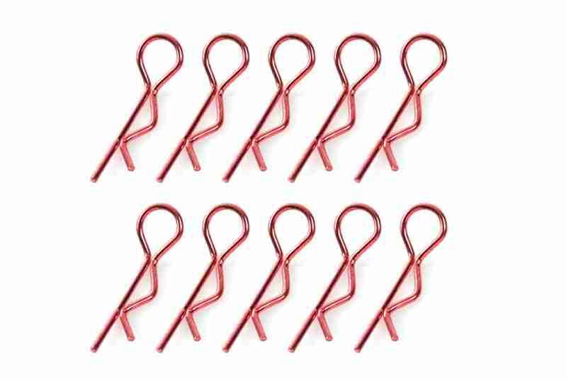 Team Corally Body Clips 45° Bent Medium Red 10 pcs Team Corally Body Clips 45° Bent Medium Red 10 pcs