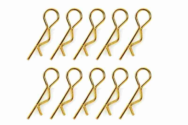 Team Corally Body Clips 45° Bent Small Gold 10 pcs Team Corally Body Clips 45° Bent Small Gold 10 pcs