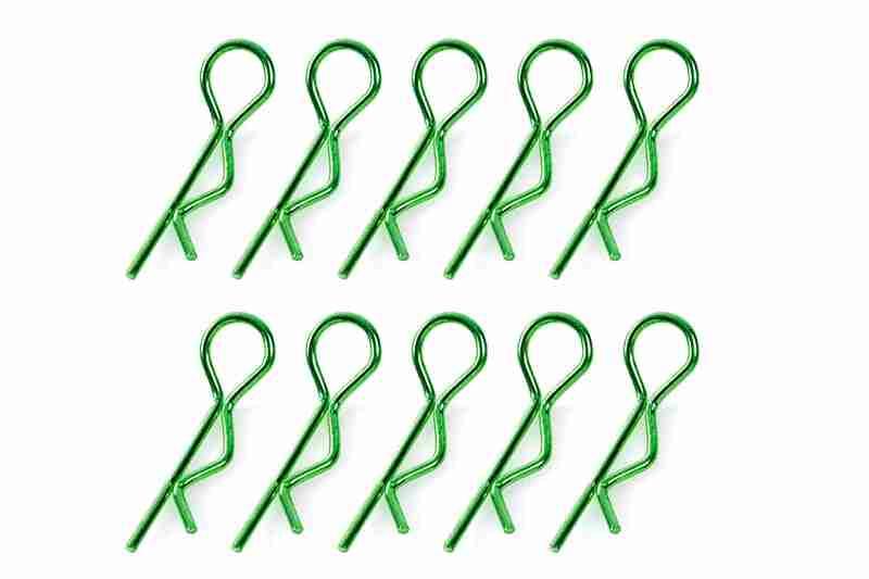 Team Corally Body Clips 45° Bent Small Green 10 pcs Team Corally Body Clips 45° Bent Small Green 10 pcs