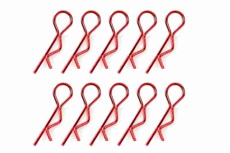 Team Corally Body Clips 45° Bent Small Red 10 pcs Team Corally Body Clips 45° Bent Small Red 10 pcs