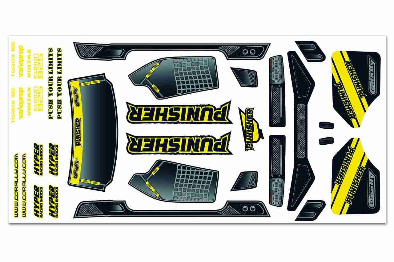 Team Corally Body Decal Sheet Punisher XP 1 Pc Team Corally Body Decal Sheet Punisher XP 1 Pc