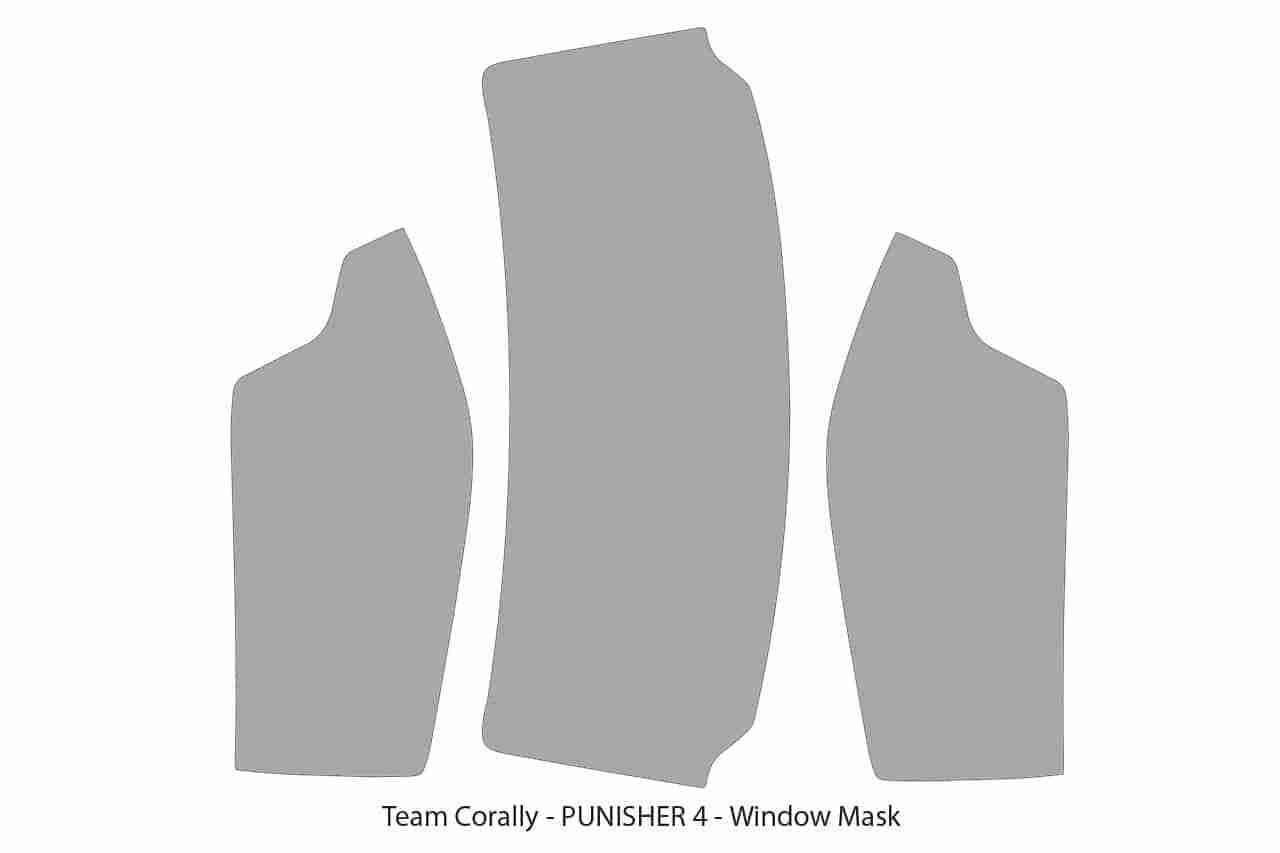 Team Corally Body Window Paint Mask Punisher 4 1pc Team Corally Body Window Paint Mask Punisher 4 1pc